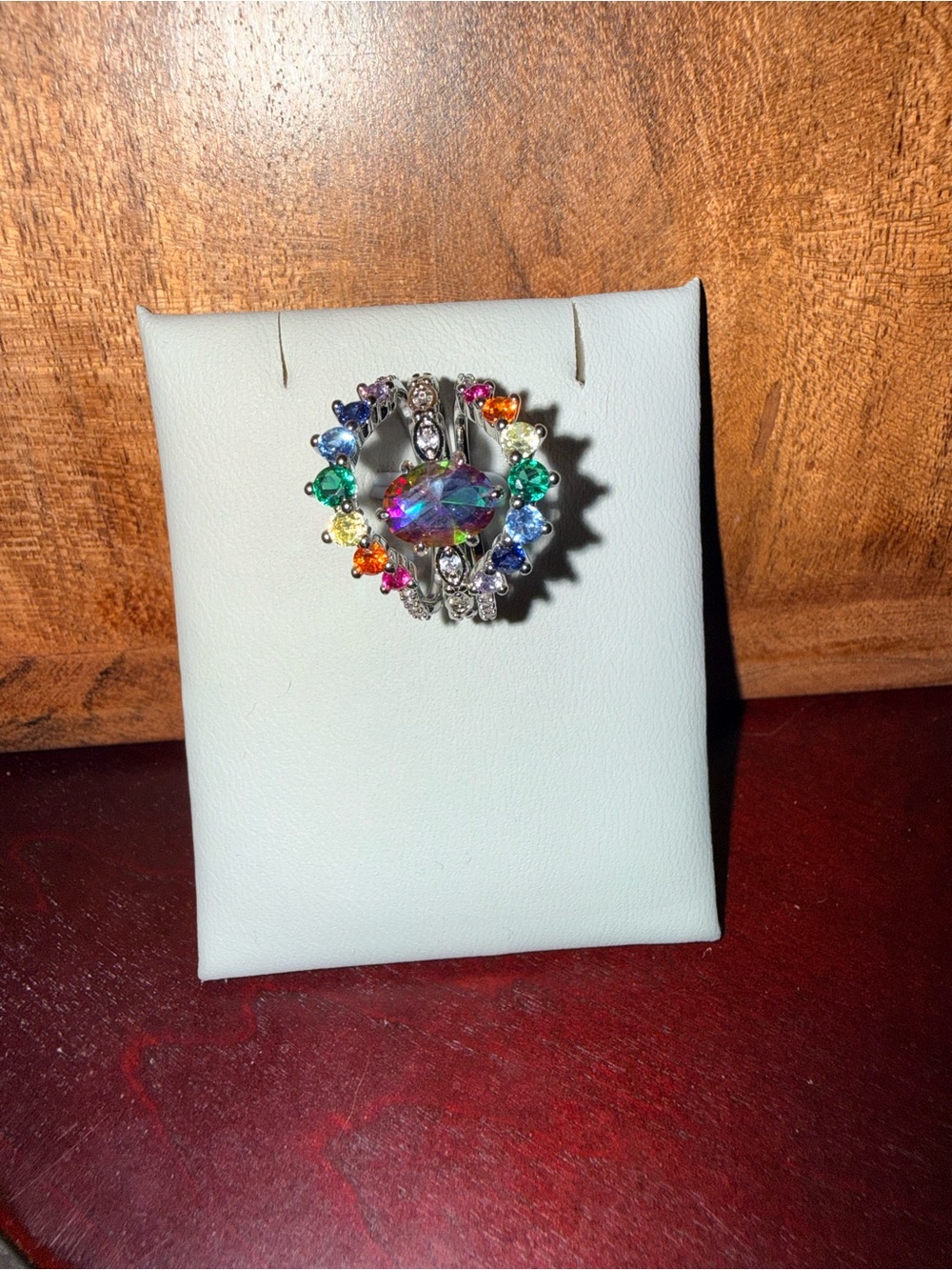 Multicolor Autism Awareness Diamond Ring Set
